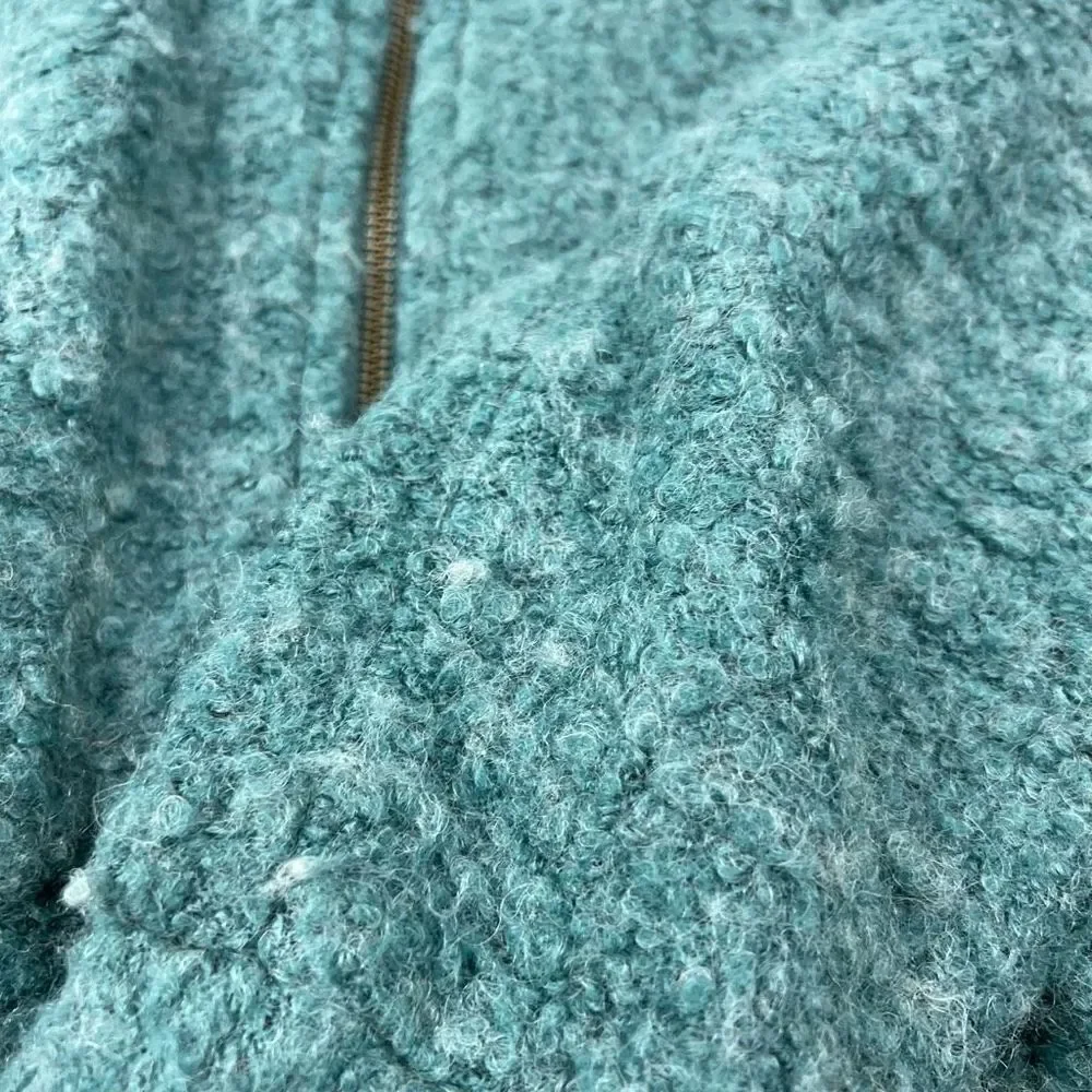 ASOS Green Wool-Blend Textured Zip Bomber Cardigan Jacket – Size 8 - Picture 8 of 10